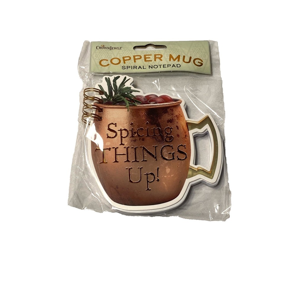 crown‎ jewlz COPPER MUG SPIRAL NOTEPAD spicing things up